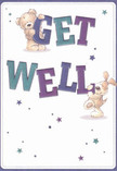Radiating cheerful optimism, this get well card is crafted to comfort and uplift anyone in Archway in need of encouragement. Two adorable friends-a plump teddy bear and a lively puppy-seem to bound from the page, each lovingly embracing the vibrant, oversized letters spelling out 'Get Well' in shades of indigo and teal. The background, softly creamy and clean, provides a gentle contrast that helps the colours leap forward with joyful clarity, much like the first light streaming down Archway's tree-lined paths. Scattered stars in varying tones of blue and purple are sprinkled across the card, adding a magical, hopeful quality that aligns with the spirit of kindness so often found in the neighbourhood. The illustrated fur of both the bear and puppy appears delightfully soft and inviting; one can all but feel the gentle embrace these characters offer. This card is more than a message-it's an emotional balm, a kind gesture ideal for sending heartfelt get-well wishes, just as a carefully chosen bouquet can bring solace and brightness. Whether delivered to a neighbour or a loved one recuperating at Whittington Hospital, its design embodies the genuine warmth and affectionate care that define Archway's community spirit.